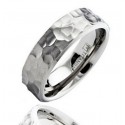 Hammered Titanium Wedding Band Ring 