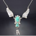 Southwestern Sterling Silver Necklace w Turquoise