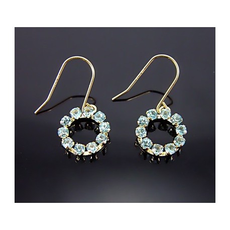 10K Gold Earrings with Blue Topaz