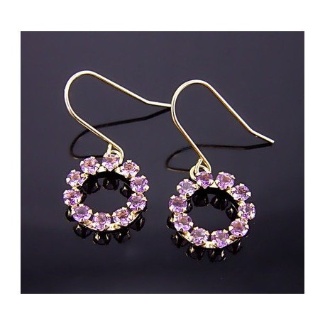 10K Gold Earrings with Amethyst