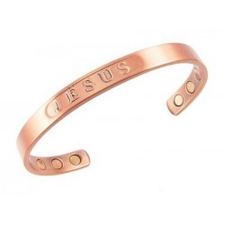 Magnetic Copper Cuff Bracelet Jesus