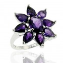 Sterling Silver Ring with Amethyst Size 8