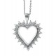 Sterling Silver Heart Pendant w Diamond