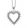 Sterling Silver Heart Pendant w Diamond