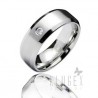 Stainless Steel Band Ring with CZ Size 10