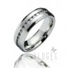 Stainless Steel Band Ring with CZ Size 8