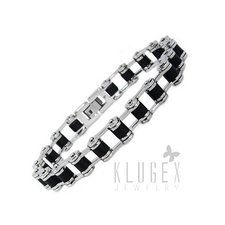 Stainless Steel & Rubber Bracelet