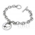 Stainless Steel Toggle Bracelet w Charm