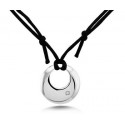 Stainless Steel Pendant w Black Cord