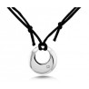 Stainless Steel Pendant w Black Cord