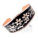 Handcrafted Copper Bracelet w Flowers