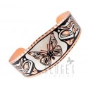 Handcrafted Copper Bracelet w Butterfly