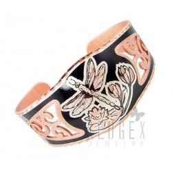 Handcrafted Copper Bracelet w Dragonfly