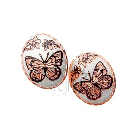 Handcrafted Copper Earrings w Butterfly