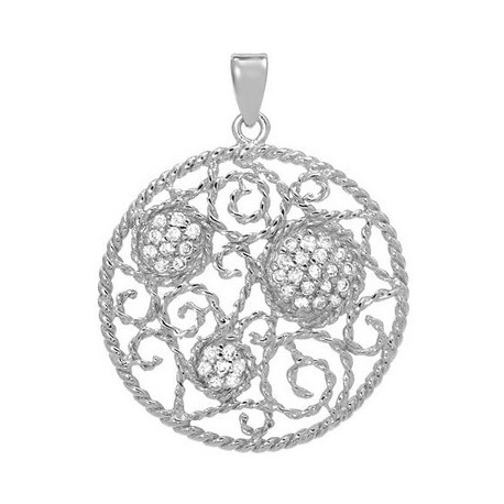 Sterling Silver Pendant with Cubic Zirconia