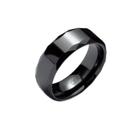 Black Ceramic Band Ring Size 9