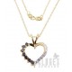 18K Gold Plated 925 Sterling Heart Pendant w Chain