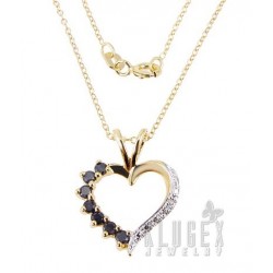 18K Gold Plated 925 Sterling Heart Pendant w Chain