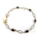 18K Gold Plated 925 Sterling Bracelet w Sapphire