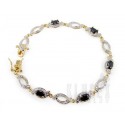 18K Gold Plated 925 Sterling Bracelet w Sapphire