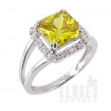 Sterling Silver Ring w Yellow CZ Size 7