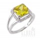Sterling Silver Ring w Yellow CZ Size 10