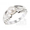 Sterling Silver Ring with Pearl Size 6