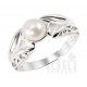 Sterling Silver Ring with Pearl Size 10