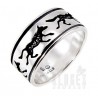 Sterling Silver Ring with Wolf Size 8