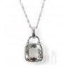 Sterling Silver Necklace with Green Amethyst Pendant