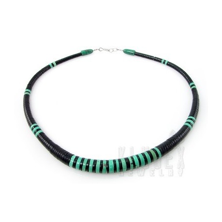 Sterling Silver, Turquoise & Onyx Necklace