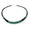 Sterling Silver Turquoise & Onyx Necklace