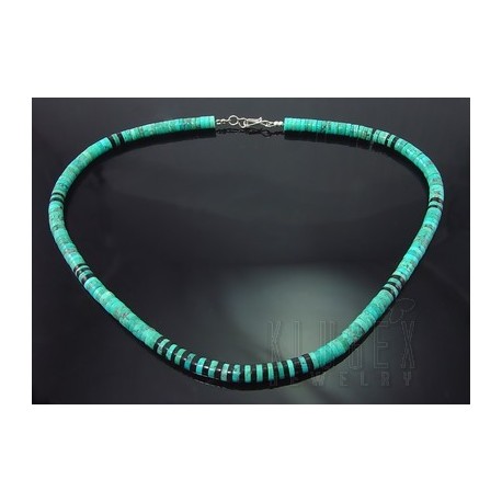 Sterling Silver, Turquoise & Onyx Necklace