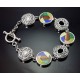 Sterling Silver Gemstone Inlay Toggle Bracelet