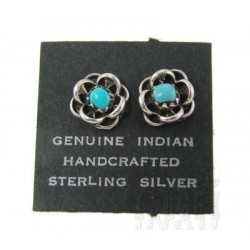 Southwestern Sterling Silver Earrings with Turquoise