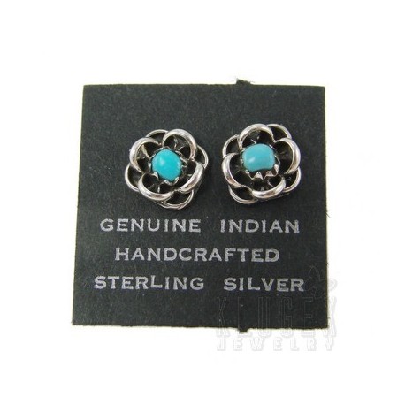 Southwestern Sterling Silver Earrings with Turquoise