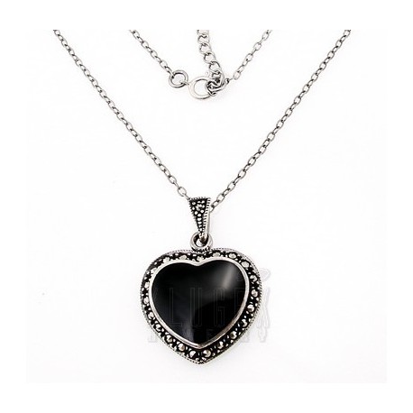 Sterling Silver Necklace with Heart Pendant