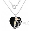 Black Hills Sterling and 12K Gold Heart Pendant with Chain 