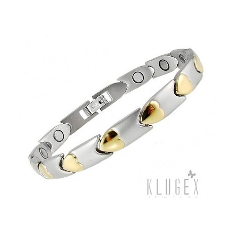 Stainless Steel Magnetic Bracelet with Hearts