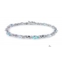 Sterling Silver Bracelet with Topaz and CZ