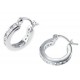 Sterling Silver Hoop Earrings with CZ