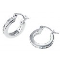 Sterling Silver Hoop Earrings with CZ