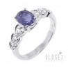 Sterling Silver Ring with Iolite Size 6