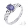 Sterling Silver Ring with Iolite Size 8