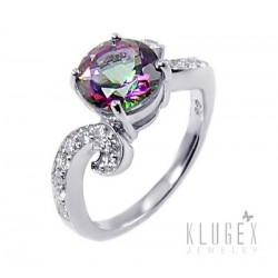 Sterling Silver Ring with Mystic Topaz Size 8