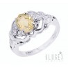 Sterling Silver Ring with Citrine Size 6.5