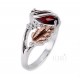Black Hills Gold and Sterling Silver Ring with Garnet 