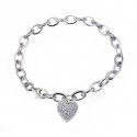 Sterling Silver Bracelet with Heart Charm