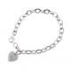 Sterling Silver Bracelet with Heart Charm