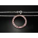 Sterling Silver Circle Pendant with Synthetic Garnet 